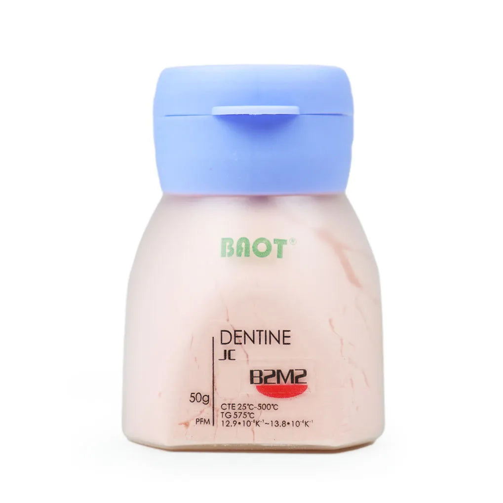 Baot Dentine Powder Classical Shades in 50g container for dental restoration and shade matching