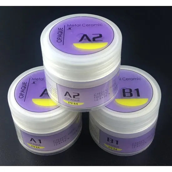 Beetle Dental Baot metal ceramic paste opaque jars in shades A1, A2, and B1 for dental applications