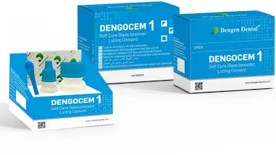 Beetle Dental Dengocem 1 packaging with mixing capsules and applicator for glass ionomer luting cement
