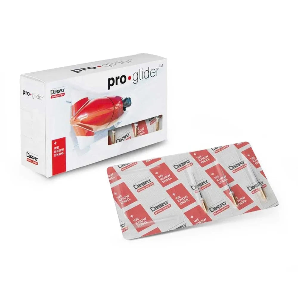 Beetle Dental Dentsply Proglider rotary files packaged in a white box with individual sealed files