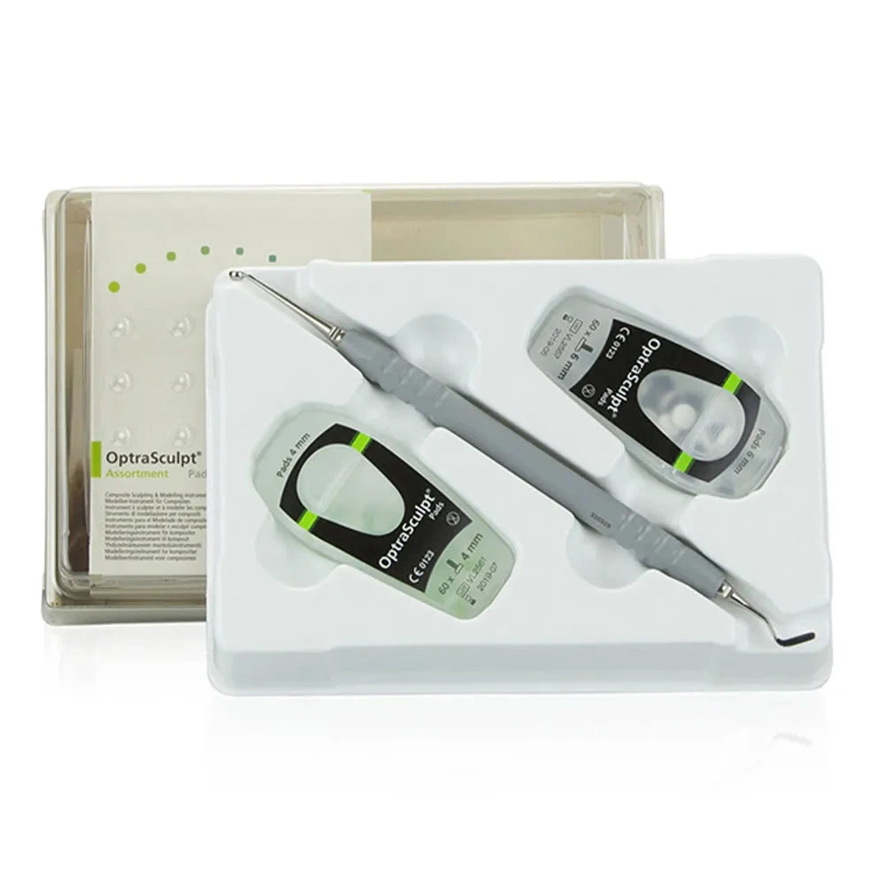 Ivoclar Optrasculpt Pad Assortment dental sculpting tool kit with pads and double-ended instrument