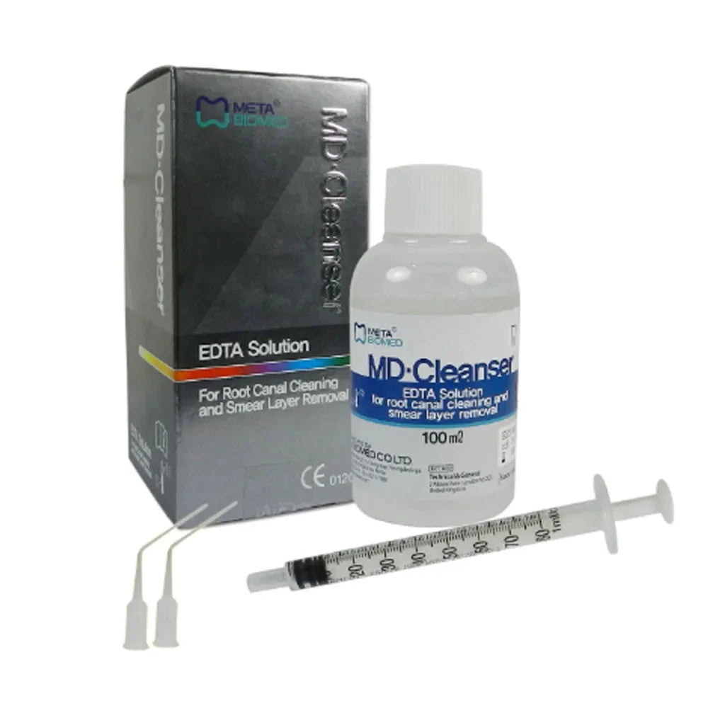 Meta Biomed MD-Cleanser EDTA solution for root canal cleaning with syringe and tips by Beetle Dental