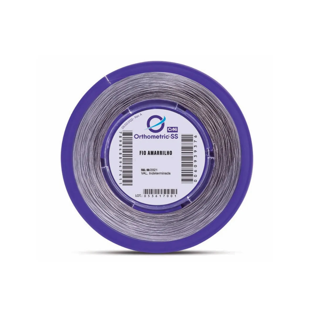 OrthoMetric SS round ligature wire from Beetle Dental on a spool for orthodontic use