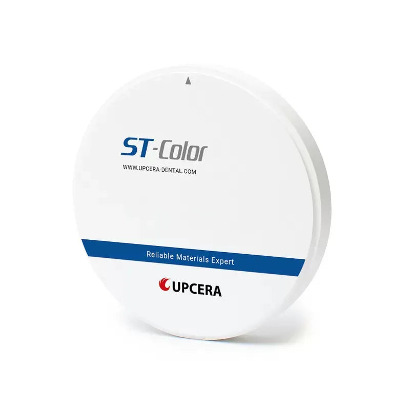 Upcera dental zirconia blanks packaged in a round container for dental use and reliability