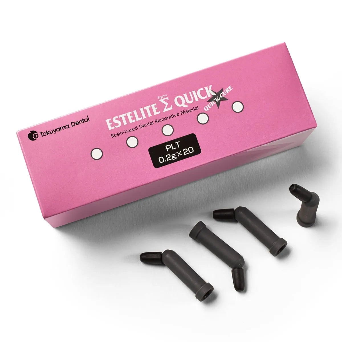 Tokoyama Estelite Sigma Quick Capsule dental restorative material with packaging and capsules