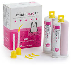 Tokoyama Estesil H2 TOP Putty Set with two large cartridges and mixing tips for dental applications