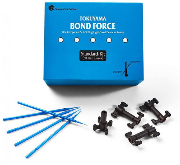 Tokuyama Bond Force II kit featuring adhesive and accessories for dental bonding applications