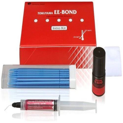 Tokuyama EE Bond Kit with adhesive, applicator brushes, and syringe for dental procedures