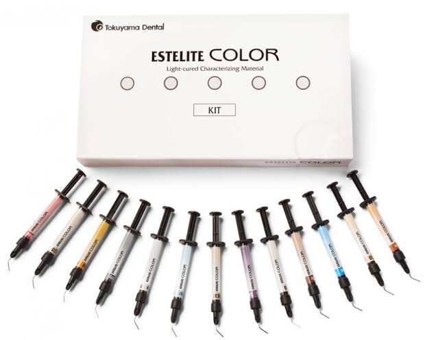 Tokoyama Estellite Color Flowable Composite Kit with multiple shades for dental applications