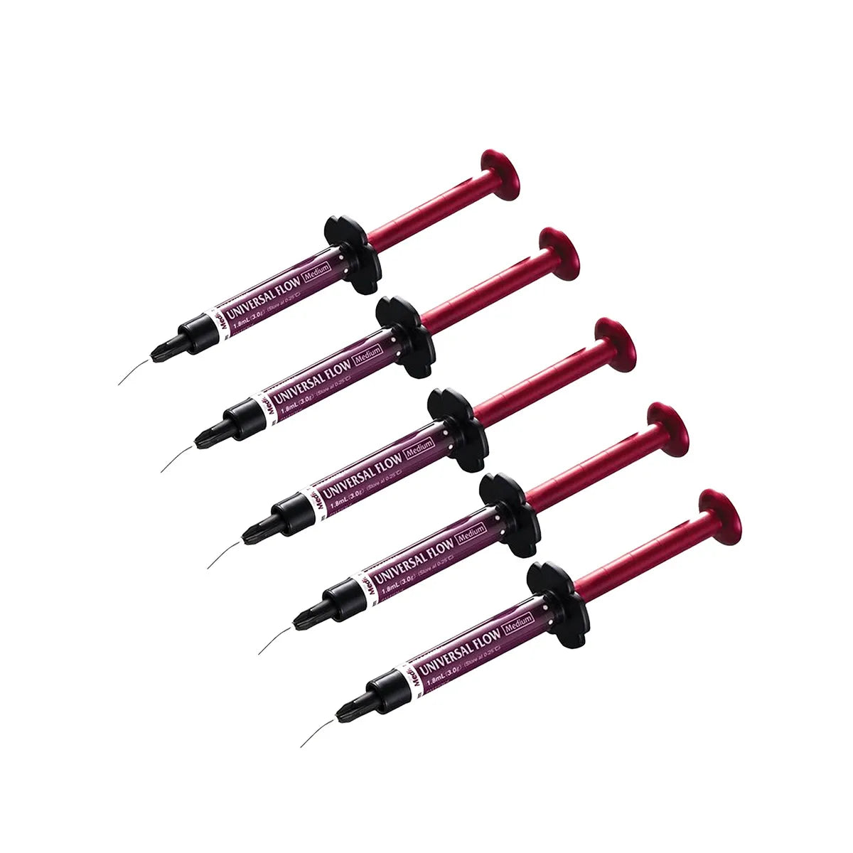 Tokuyama Palifique Universal Flow dental composite syringes in a set of five for seamless dental applications