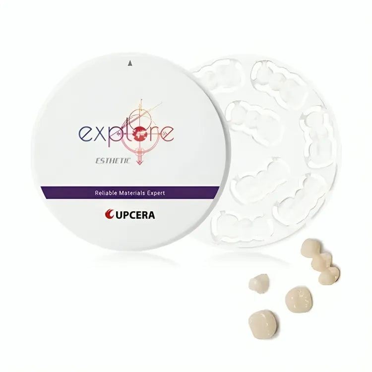 Upcera dental zirconia blanks B1 with a sample tray for precise dental applications