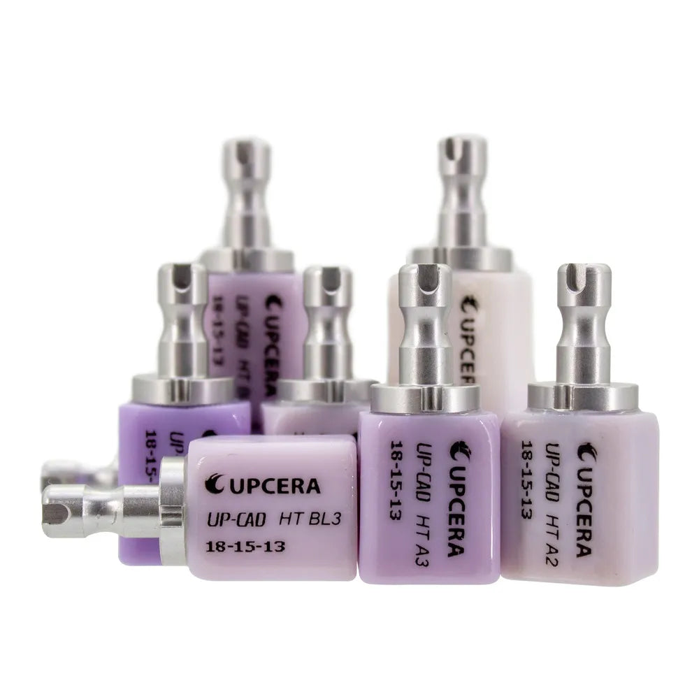 Beetle Dental lithium disilicate glass ceramic blocks for dental applications, featuring various shades and sizes