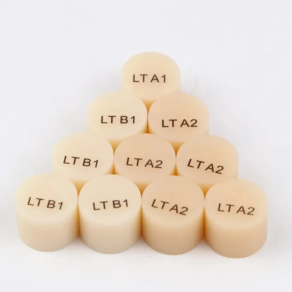 Set of Upcera lithium disilicate ingots A2 in various shades for dental restorations