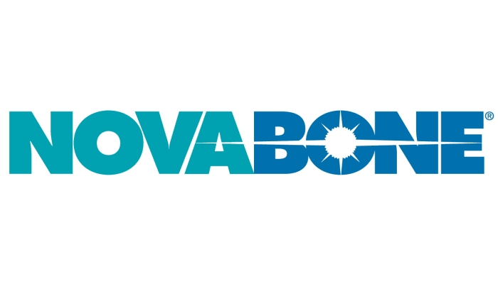 Logo of NovaBone representing dental and medical products available to buy Novabone online