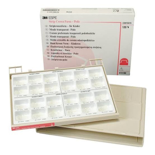 3M ESPE strip crown kit with various pediatric crown forms for dental applications