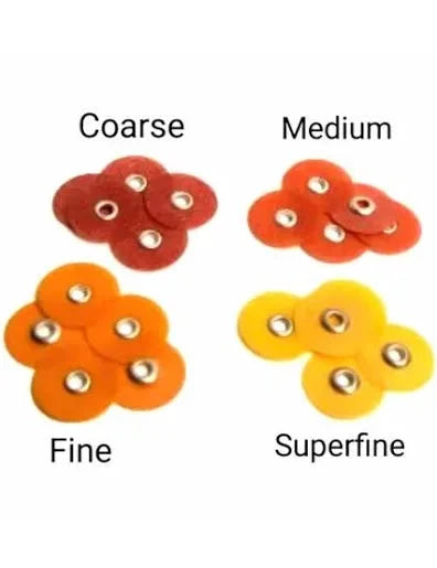 4 sets of 3M Soflex XT polishing discs in coarse, medium, fine, and superfine grades for dental use