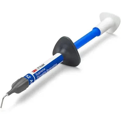 3M Supreme Flow dental composite syringe with precision applicator for dental restorations