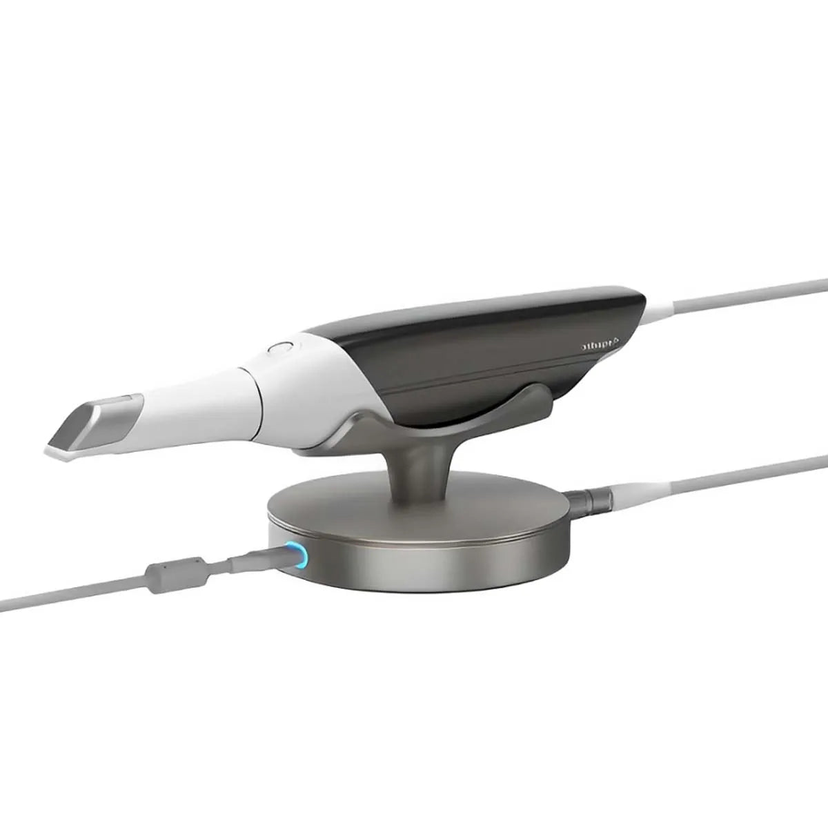 Beetle Dental 3Shape Trios 3 intraoral scanner on metallic charging dock with USB cable
