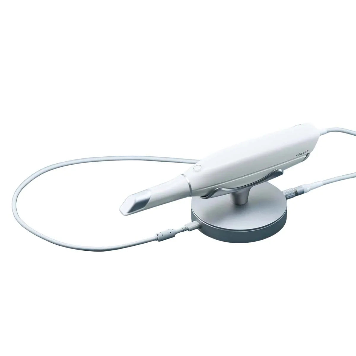 Beetle Dental 3Shape Trios Core intraoral scanner handheld white wand on charging base with cable
