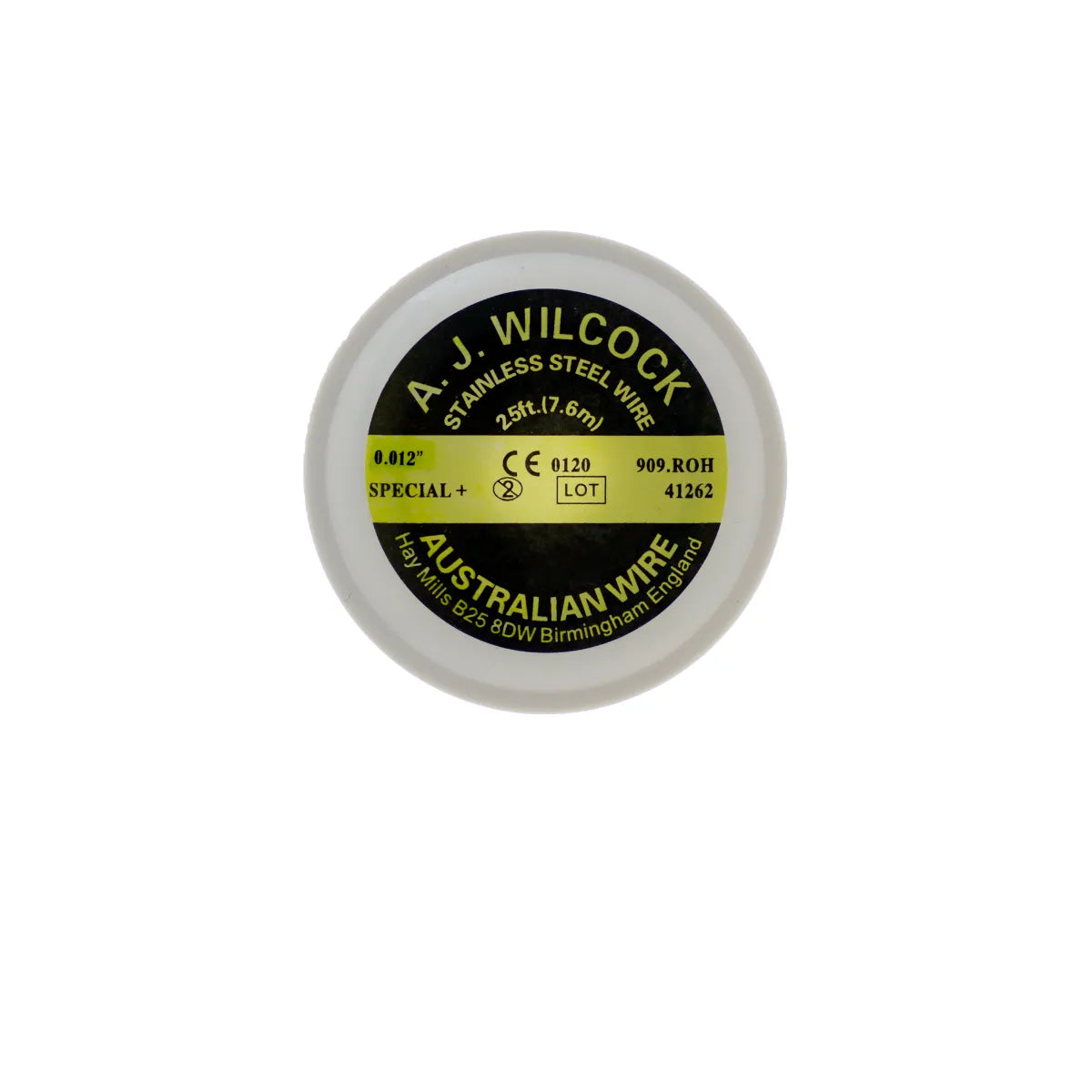 A J Wilcock stainless steel dental wire 25ft spool