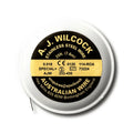 A J Wilcock stainless steel dental wire spool 25ft white reel with black and yellow label showing 018 size