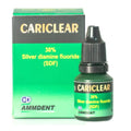 Ammdent Cariclear 38% silver diamine fluoride. Bottle and box by Beetle Dental for cavity arresting treatment