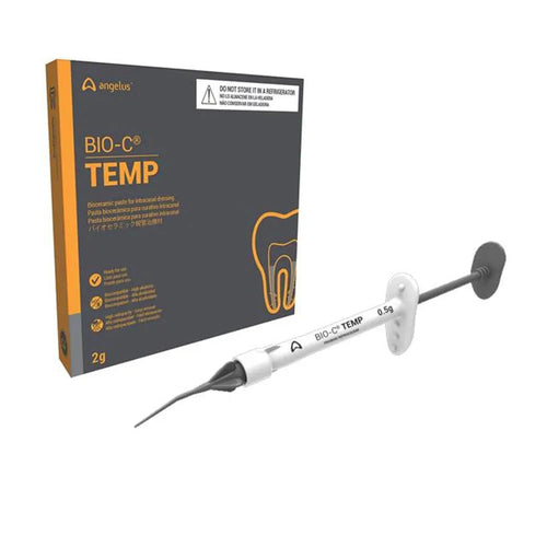 Angelus Bio C-Temp dental material syringe and packaging for temporary dental restorations