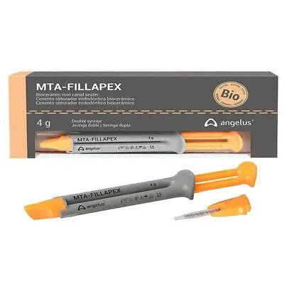 Angelus MTA Filapex dental bioceramic root canal sealer in 4g double syringe with applicator tip
