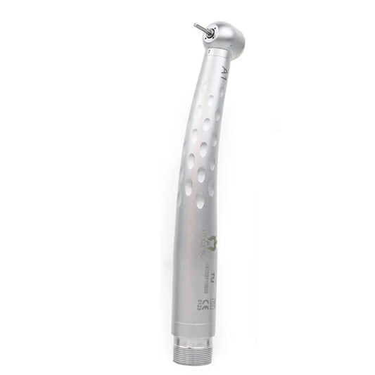 Beetle Dental Apple dental push button handpiece in silver with ergonomic design for dental procedures