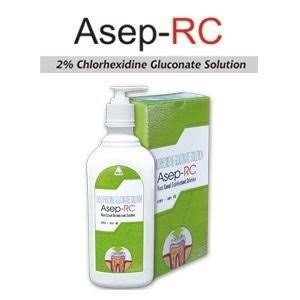 Asep-RC dental solution 2 percent Chlorhexidine Gluconate bottle and packaging by Beetle Dental