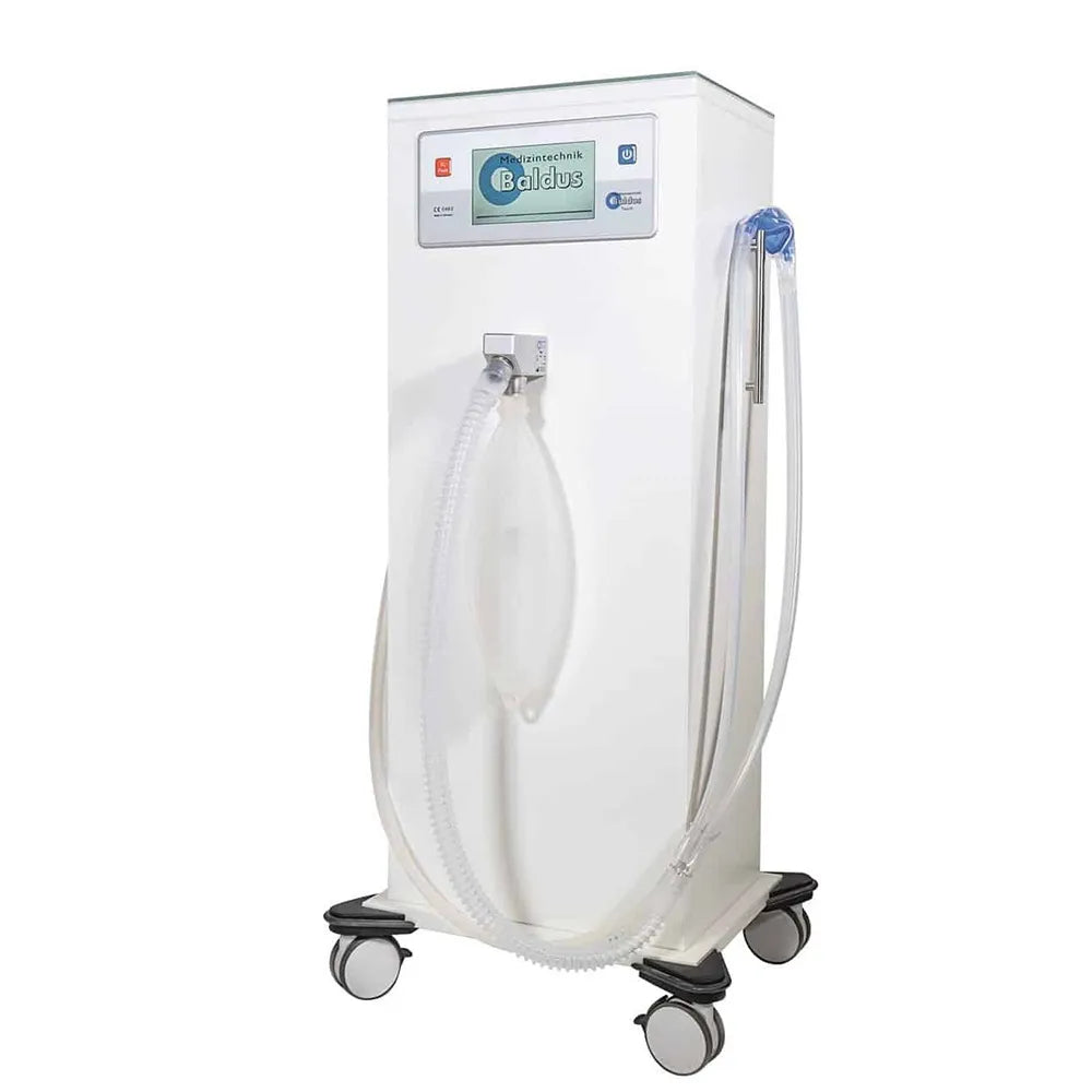 Beetle Dental oxygen nitrous oxide mixer unit for dental clinics white mobile cart with tubing and display