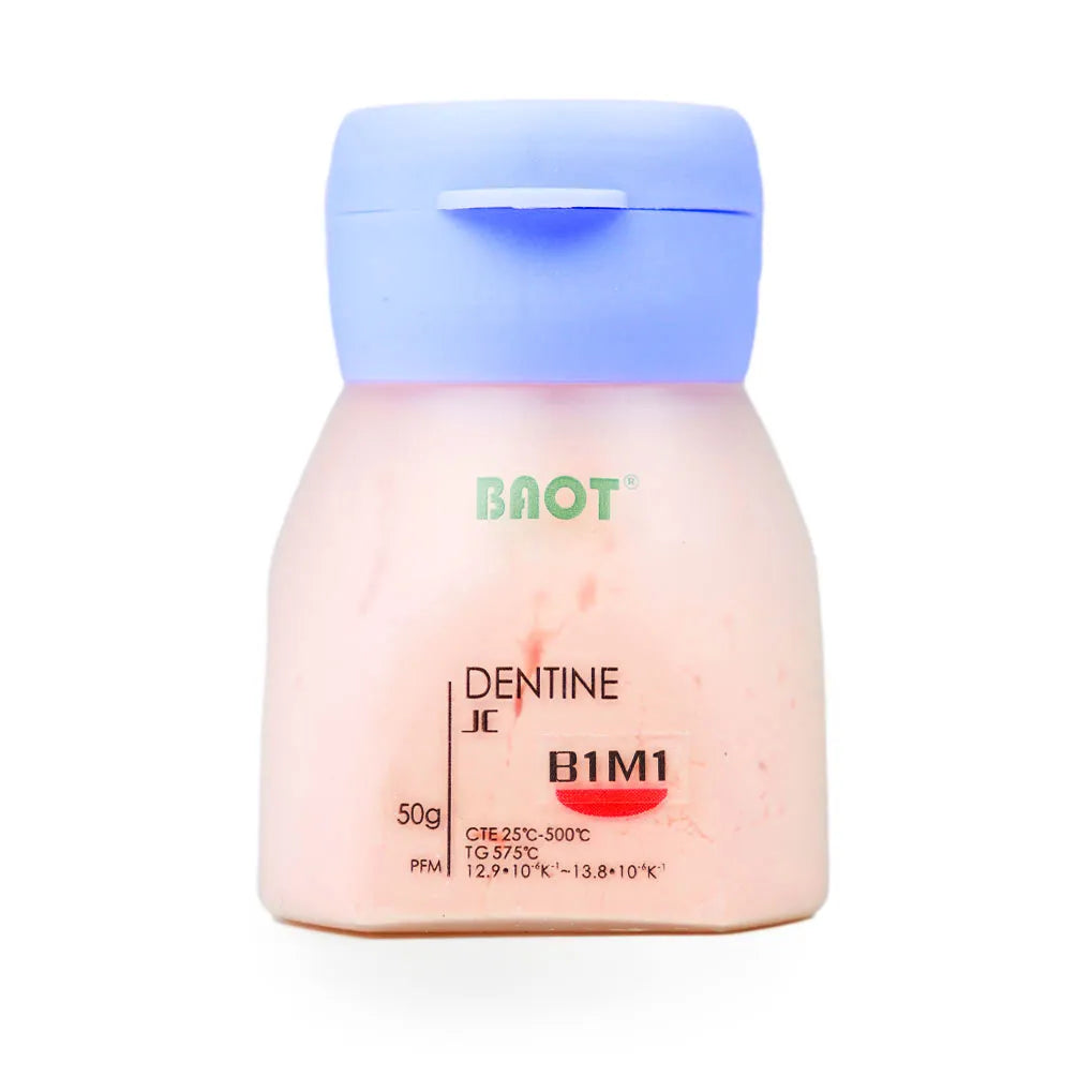 Baot Dentine Powder Classical Shades in B1M1 for professional dental use, 50 grams jar