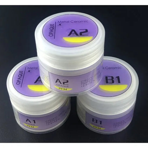 Beetle Dental Baot metal ceramic paste opaque jars in shades A1, A2, and B1 for dental applications