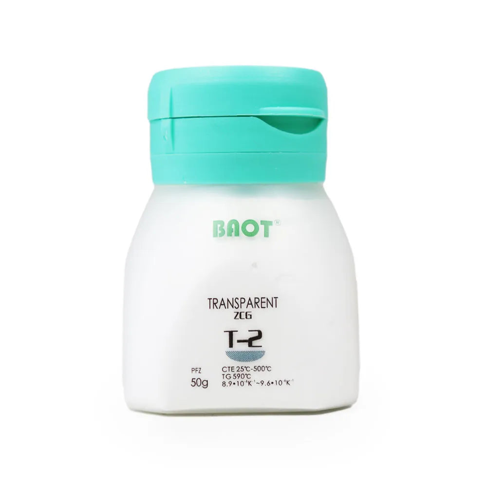 Beetle Dental Transparent Zirconia Ceramic Blocks T-2 in a 50g container for dental restorations