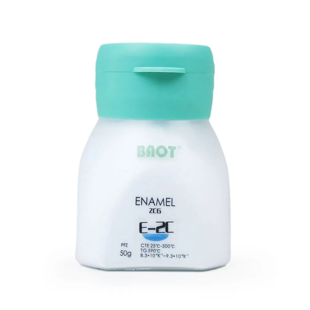 Baot ZCG enamel powder in a white container with turquoise lid, 50g for dental applications