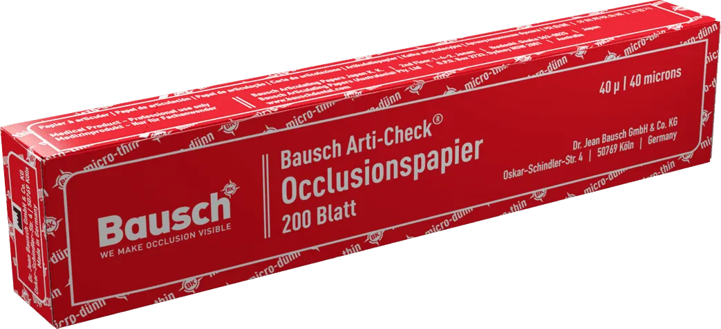 Bausch Arti-Check Dental Articulating Papers Micro Thin 40µ Microns red box with 200 sheets