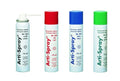 Bausch Arti Occlusion Spray 75 ml. Four aerosol cans with white red blue and green caps dental occlusion spray
