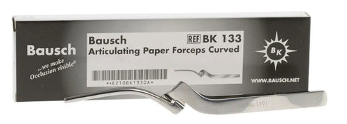 Bausch Articulating Paper Forceps Curved - BK 133 stainless steel curved forceps with product box