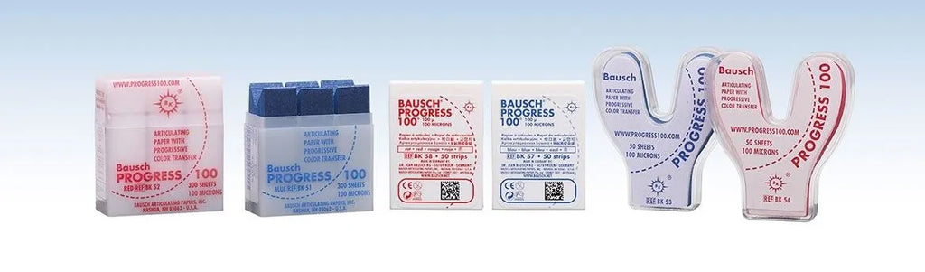 Bausch Dental Articulating Paper with Progressive Colour Transfer - 100µ Microns. Assorted occlusion papers
