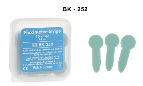 Bausch Dental Fleximeter-Strips pack of 15 green dental measuring strips with plastic case BK-252