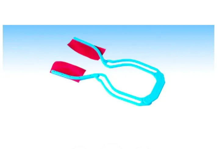 Bausch Fix Clip Bite Forceps Curved - BK 143 turquoise frame with red silicone pads for pediatric dental use