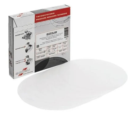 Isofolan dental foil 0.1mm clear oval pressure molding disc with Beetle Dental packaging box