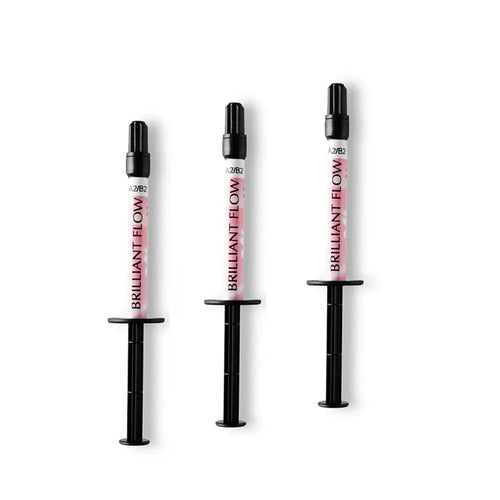 Brilliant NG Flow dental composite syringes in assorted sizes for precise dental applications