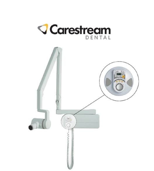 Carestream CS2100 intraoral X-ray sensor mounted on a dental unit with control panel