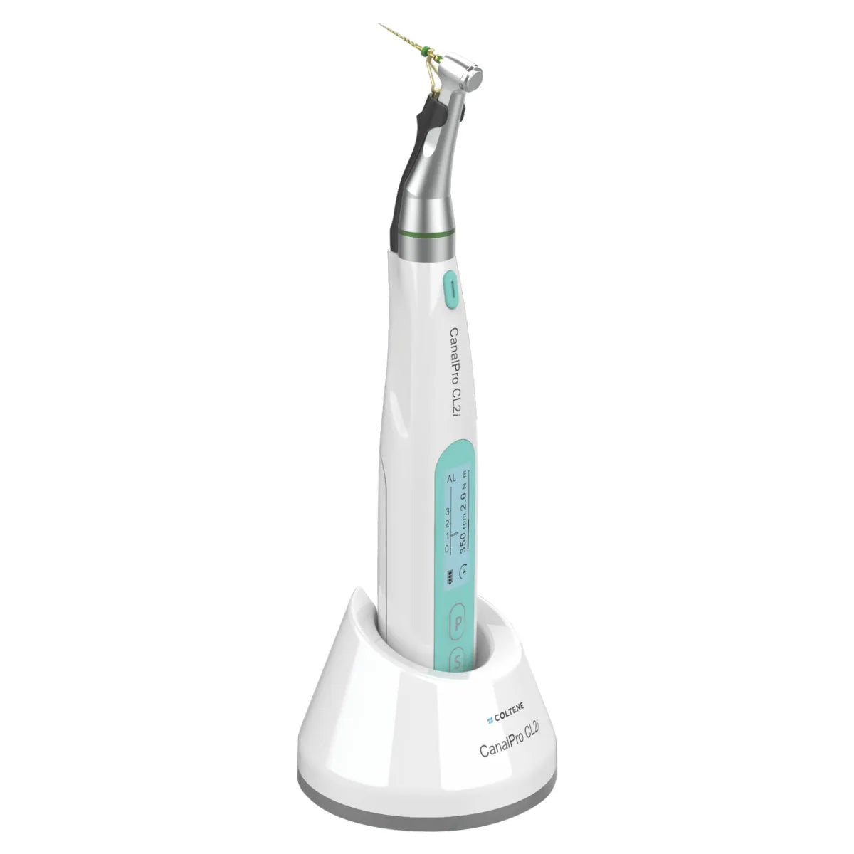 Coltene CanalPro CL2i endomotor for dentists in a sleek design with a charging stand