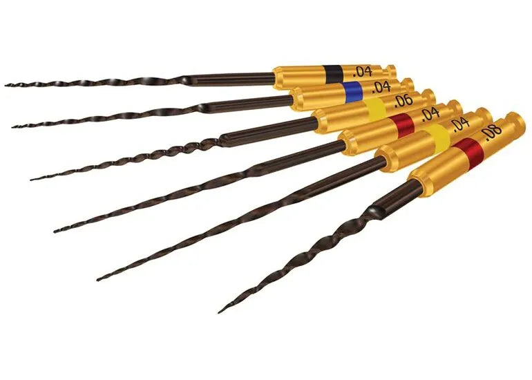 Coltene Hyflex Files 6% 21mm dental instruments with varying sizes for efficient root canal treatment
