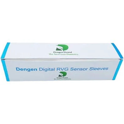 Box of Dengen RVG sensor sleeves 500pcs by Beetle Dental for dental digital sensor protection