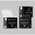 Beetle Dental product boxes showing Dengen Dengocem 2LC light cured glass ionomer cement packaging in black and gold