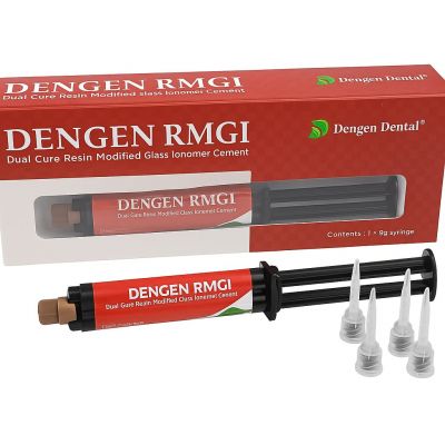 Beetle Dental Dengen RMGIC dental cement dual cure resin modified glass ionomer syringe kit with dispensing tips