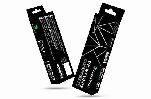 Beetle Dental packaging boxes for Dengen Snowy White composite syringe black geometric design